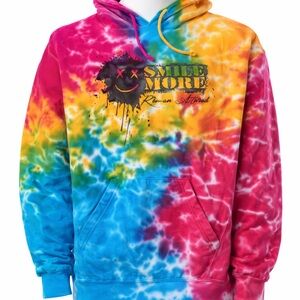 Smile More Tie Dye Hoodie | Oversized Cozy Fit | XL